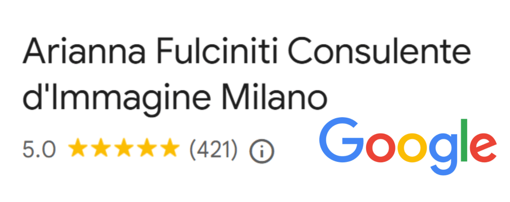 Arianna Fulciniti consulente d'immagine più recensita di Milano con ben oltre 400 recensioni a 5 stelle! Consulente d'immagine più recensita d'Italia con 5 stelle su 5