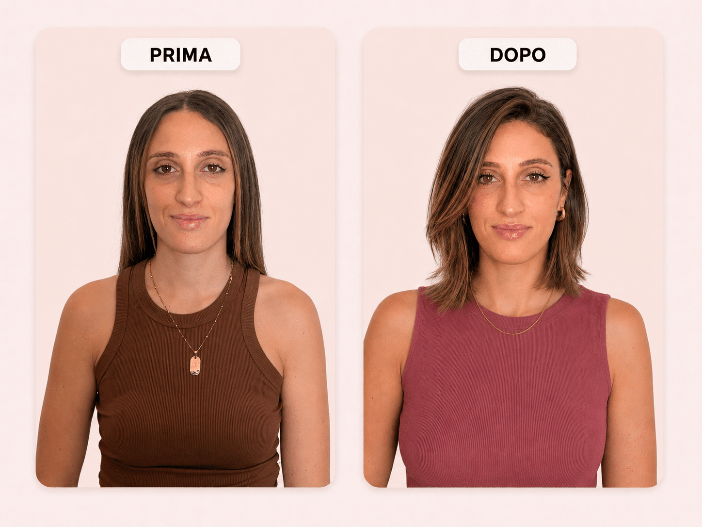 Prima e dopo: nuovo taglio e tono caldo