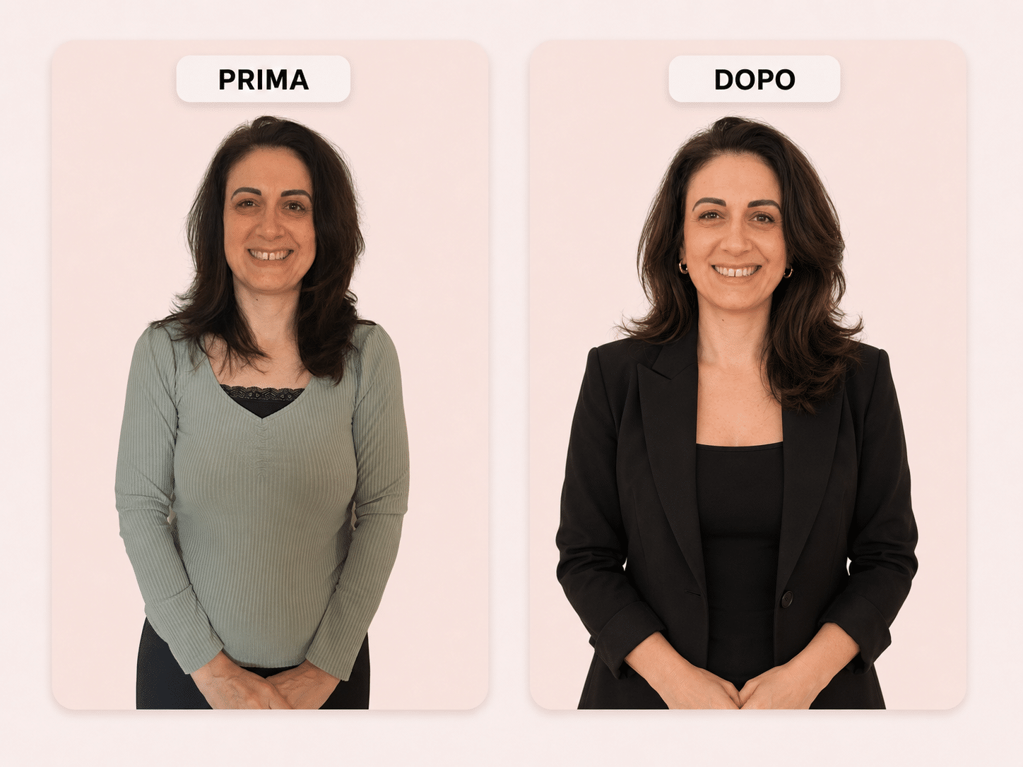 Prima e dopo: giacca strutturata