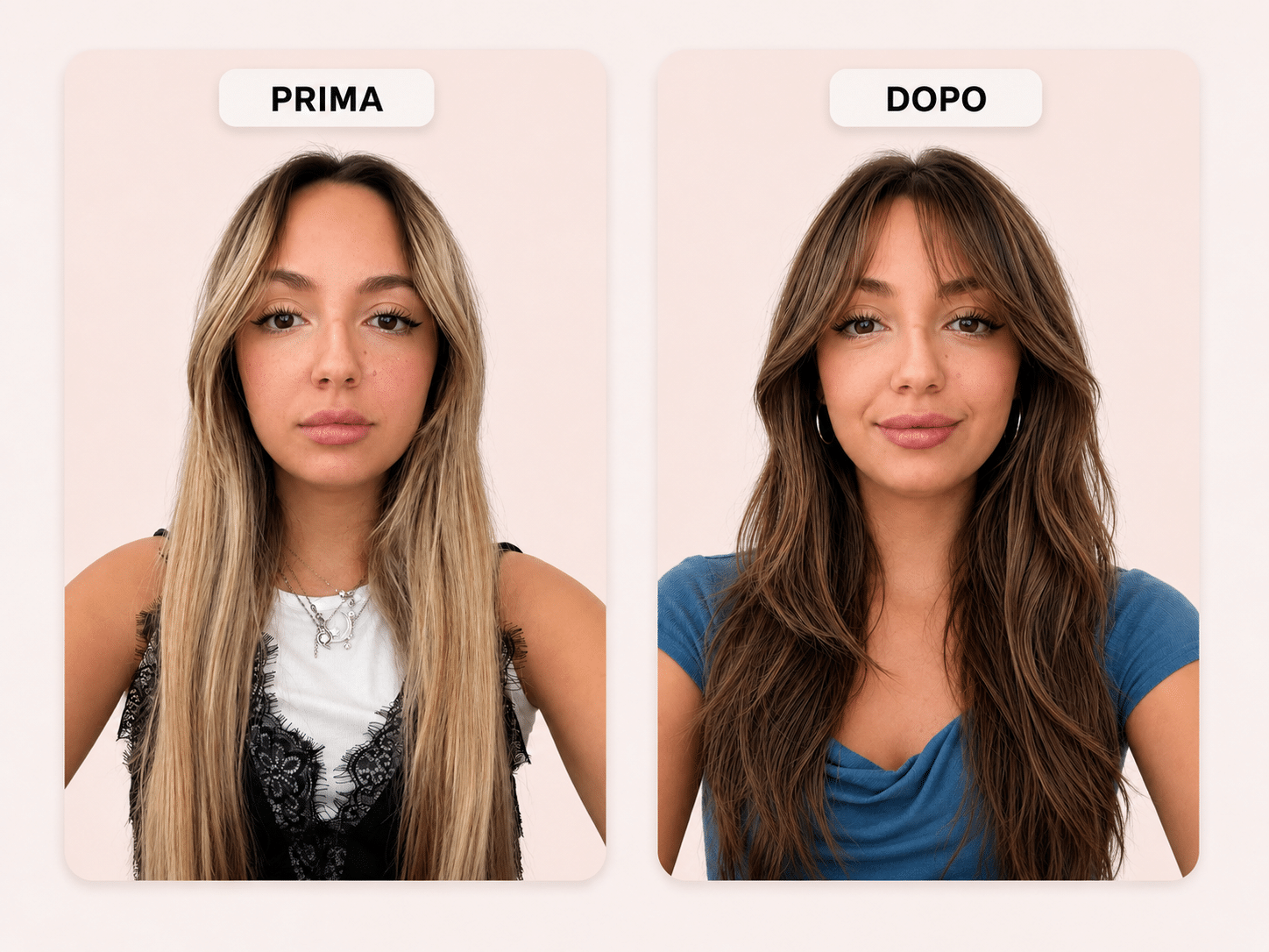 Prima e dopo: fronte ampia bilanciata